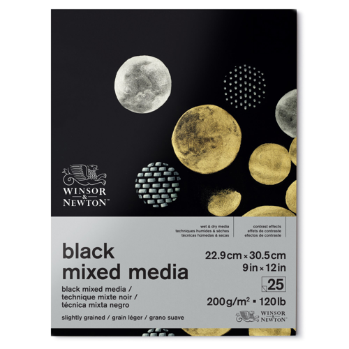 Winsor & Newton Papel Técnica Mixta Negro - Bloc 25 hojas 200g 23x31cm