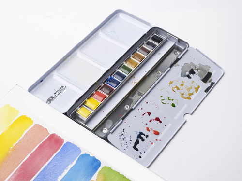 Winsor & Newton Acuarela Profesional Caja Metal Black Box 12x1/2 Godets