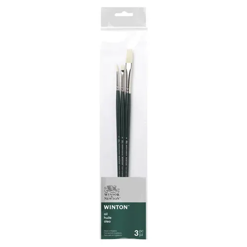 Winsor & Newton Winton Pincel Mango Largo Pack x3 (R: 2; PL Corto: 2; PL 6)