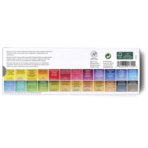 Winsor & Newton Acuarela Profesional Caja Metal 24 Semi Godet