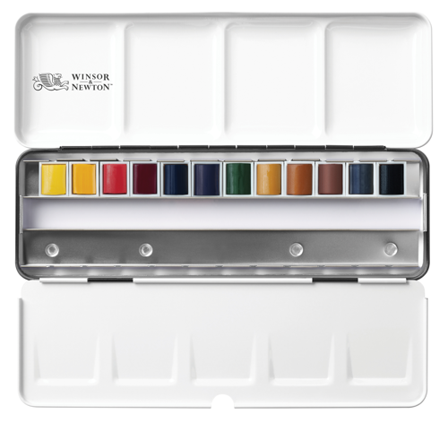 Winsor & Newton Acuarela Profesional Caja Metal Black Box 12x1/2 Godets