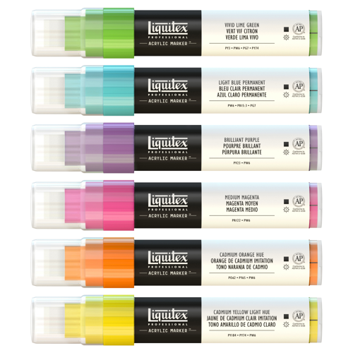Liquitex Set 6 Markers Punta Ancha - Vibrante