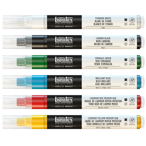 Liquitex Paint Marker Set 6 Punta Fina Clásicos