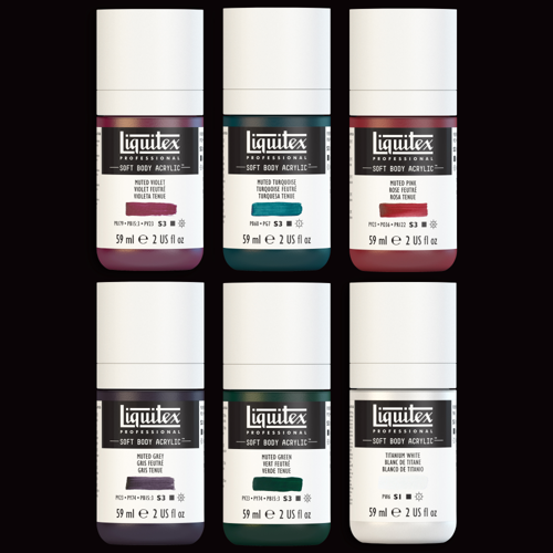Liquitex Soft Body Set 6x59ml - Muted Collection + Blanco