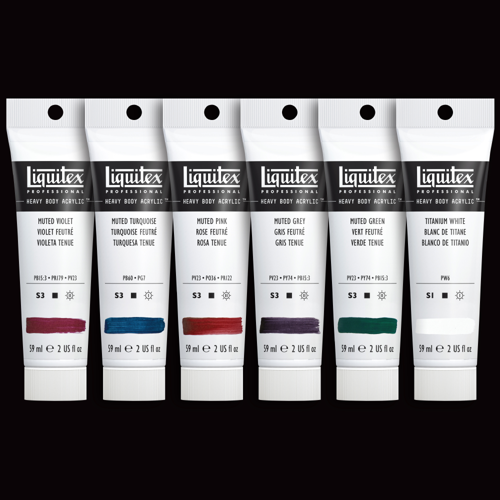 Liquitex Professional Heavy Body Set Muted Collection + Blanco