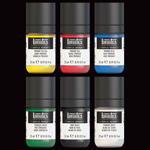 Liquitex Profesional Gouache Acrílico 6x22ml Set Colores Primarios
