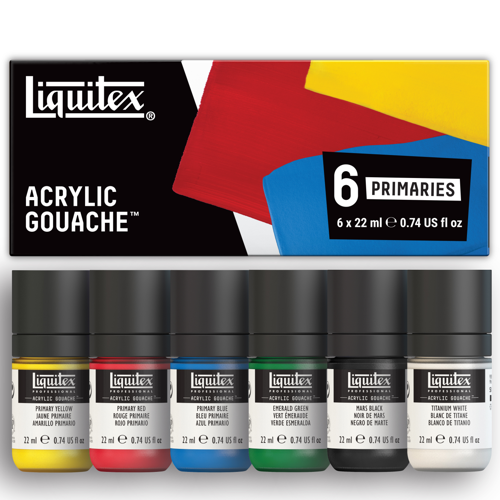 Liquitex Profesional Gouache Acrílico 6x22ml Set Colores Primarios