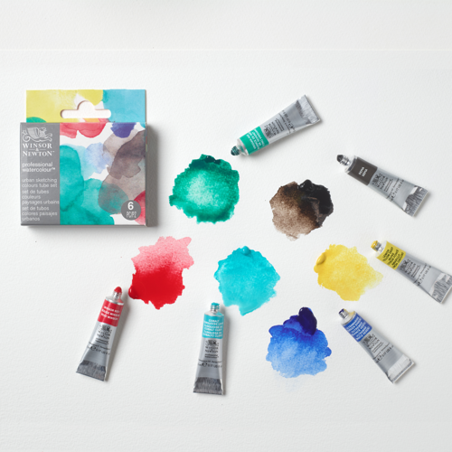 Winsor & Newton Acuarela Profesional Set Tubos 6x5ml Urban Sketching