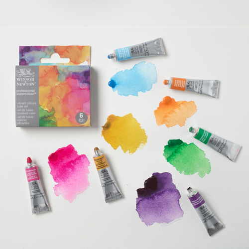 Winsor & Newton Acuarela Profesional Set Tubos 6x5ml Colores Vibrantes