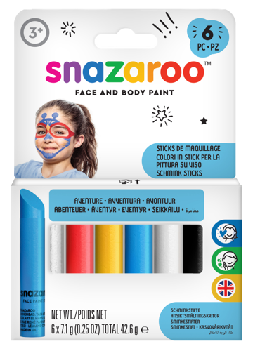 Snazaroo Fantasy Face Paint Sticks - Set of 6 - Tescos