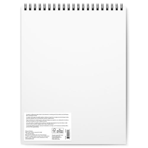Winsor & Newton Papel Tecnica Mixta Bloc Espiral 250G 27,9x35,6cm 30 Hojas
