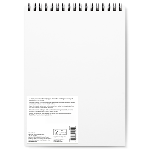Winsor & Newton Papel Dibujo Bloc Espiral Grano Fino 150G 22,9x30,5cm 25 Hojas