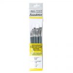 Winsor & Newton Foundation Pinceaux Acrylique x6 Manche Court