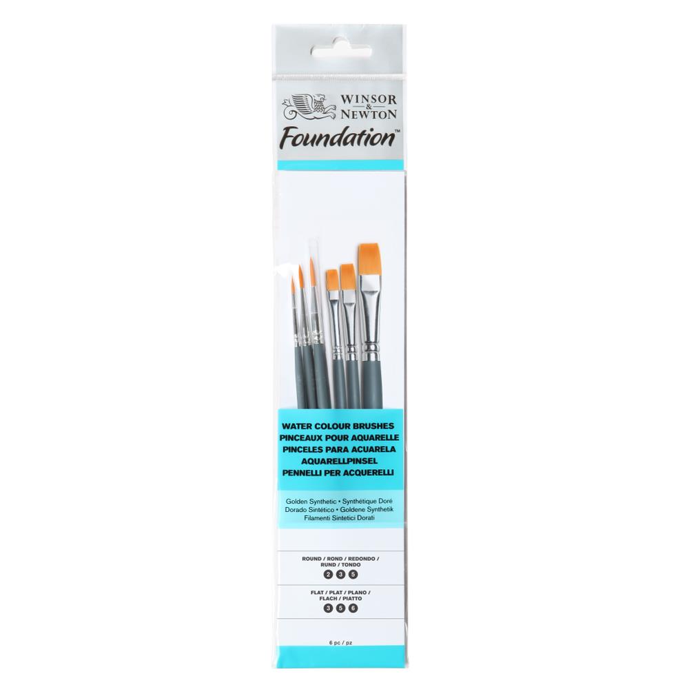 Winsor & Newton Foundation Pinceaux Aquarelle x6 2/3/5/3/5/6
