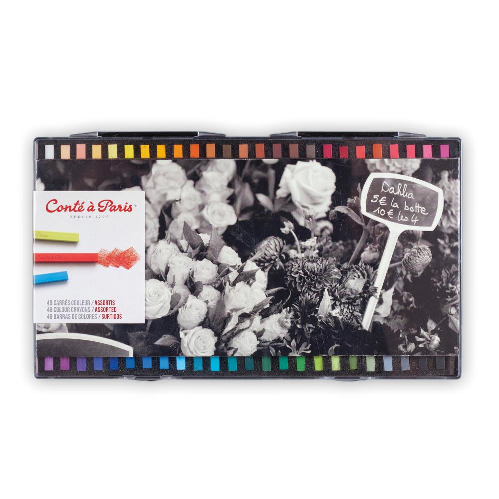 Conté à Paris Boite Plastique 48 Carrés Couleur Assortis