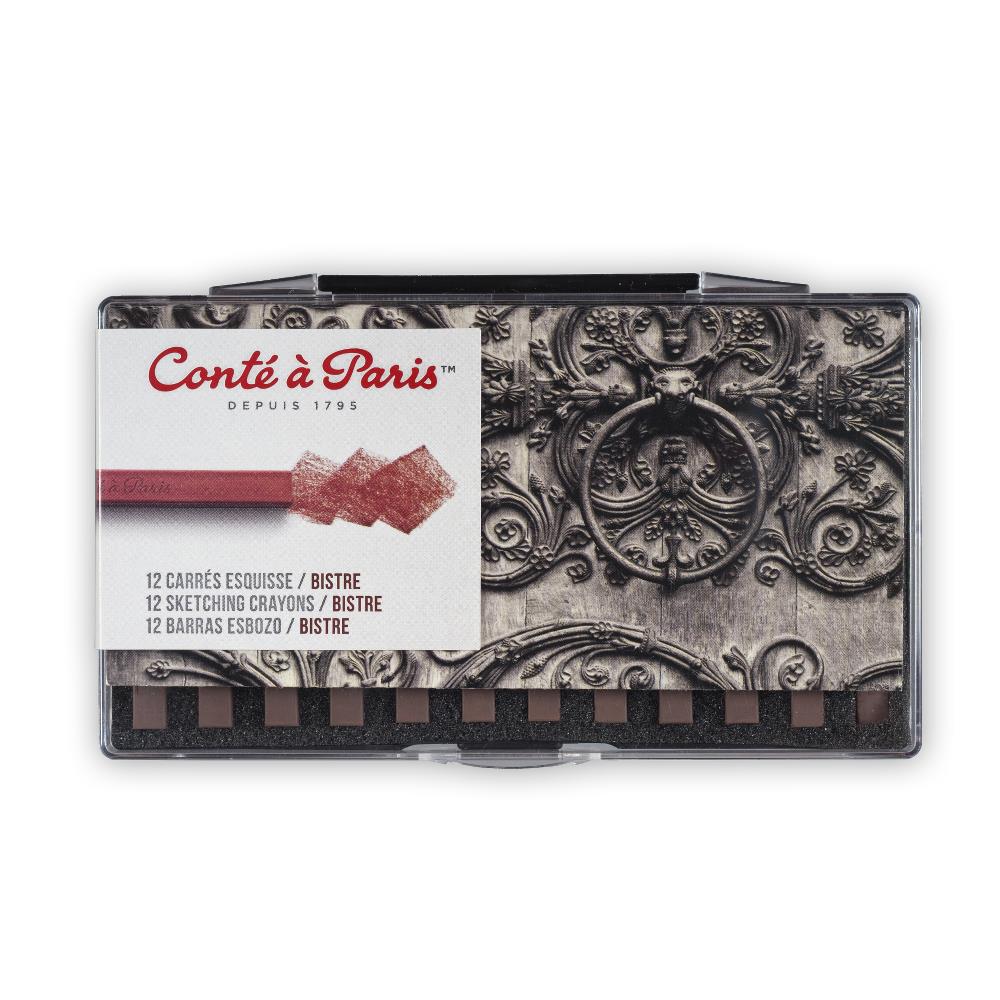 Conté à Paris Carrés Esquisse Set x12 Bistre
