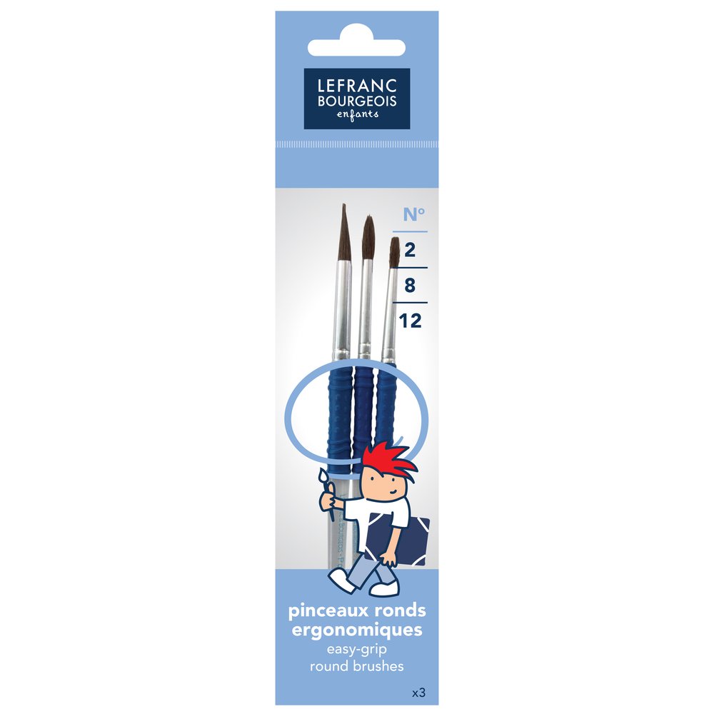 Lefranc Bourgeois Enfants Pinceaux Grippy en Poney Rond (N°2/8/12)