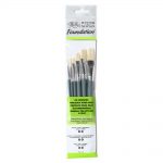 Winsor & Newton Foundation Pinceaux Huile Soie Manche Court x6