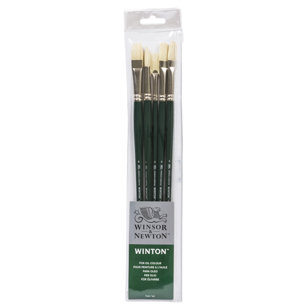 Winsor & Newton Set 5 Brosses Winton Manche Long