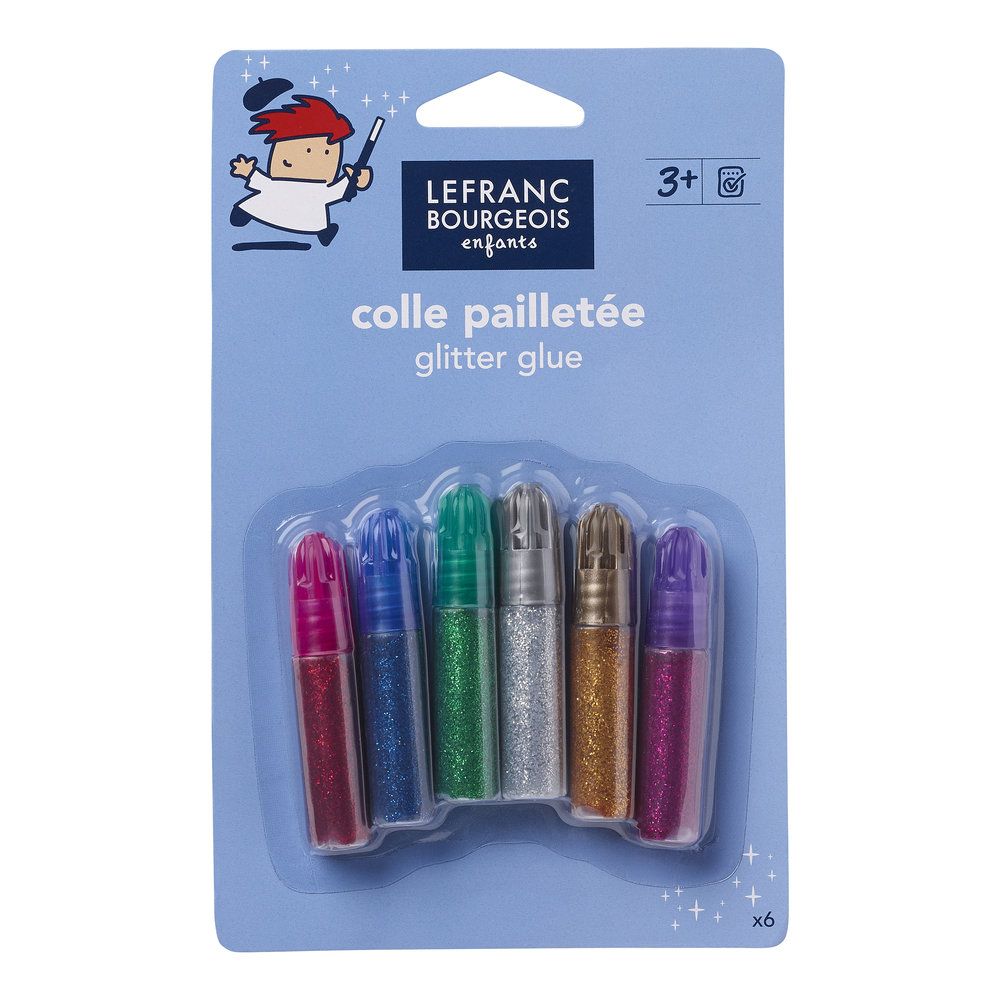 Lefranc Bourgeois Enfants Assortiment de 6 Colles Pailletées