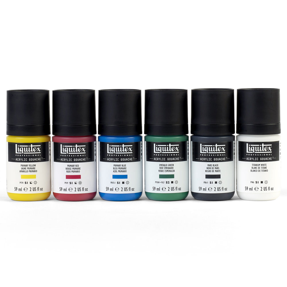 Liquitex Professional Acrylique Gouache Set 6x59ml Couleurs Primaires