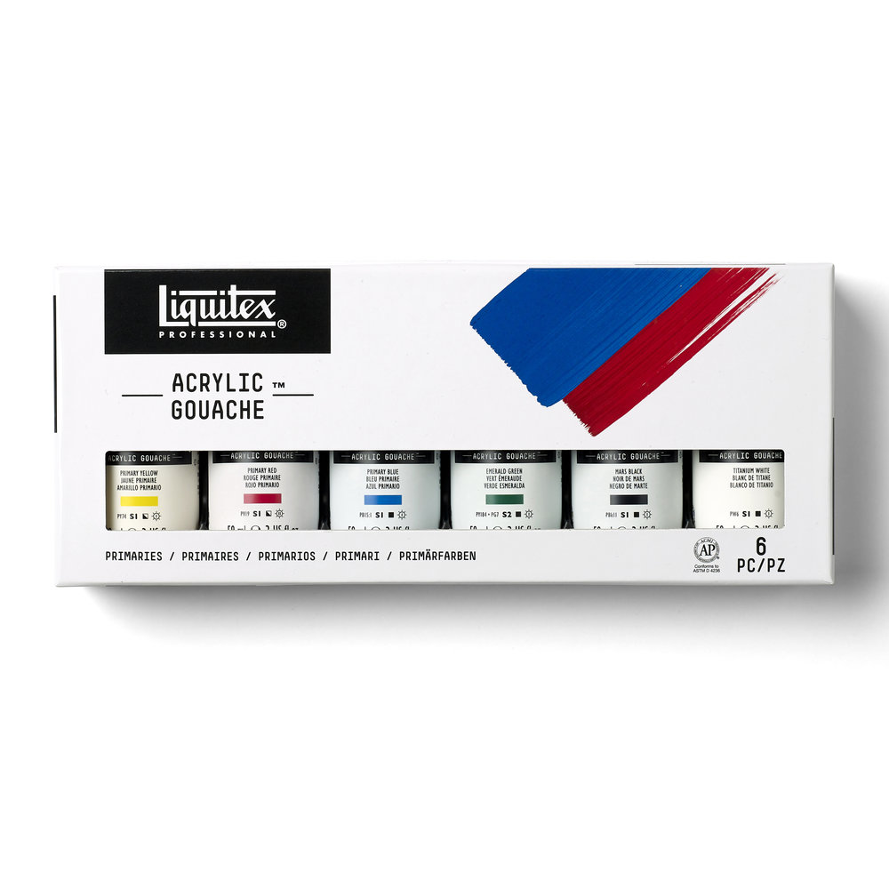 Liquitex Professional Acrylique Gouache Set 6x59ml Couleurs Primaires