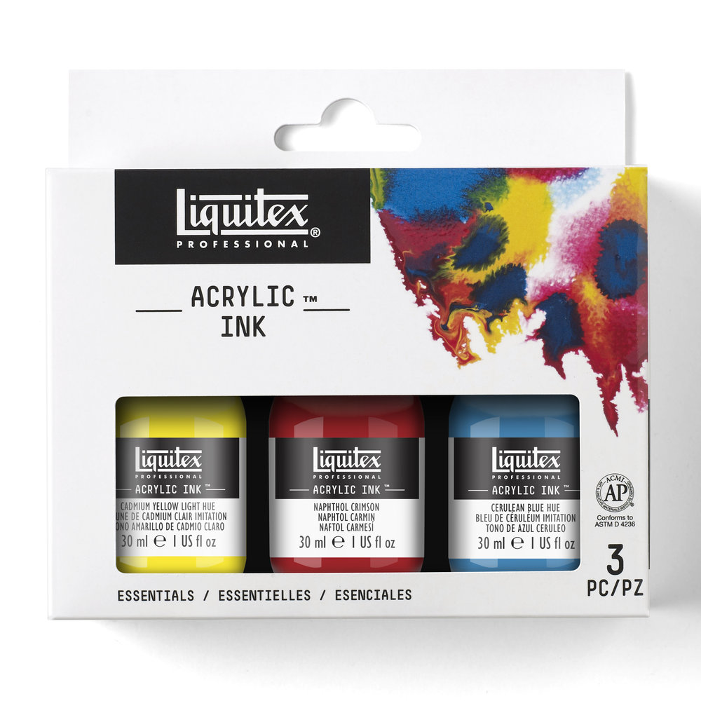 Liquitex Encre Acrylique Ink Pack 3 Couleurs Assorties