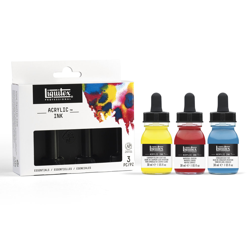 Liquitex Encre Acrylique Ink Pack 3 Couleurs Assorties