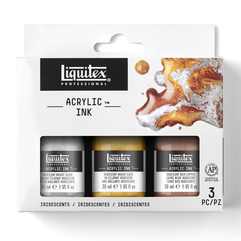Liquitex Encre Acrylique Ink Pack 3 Couleurs Iridescentes