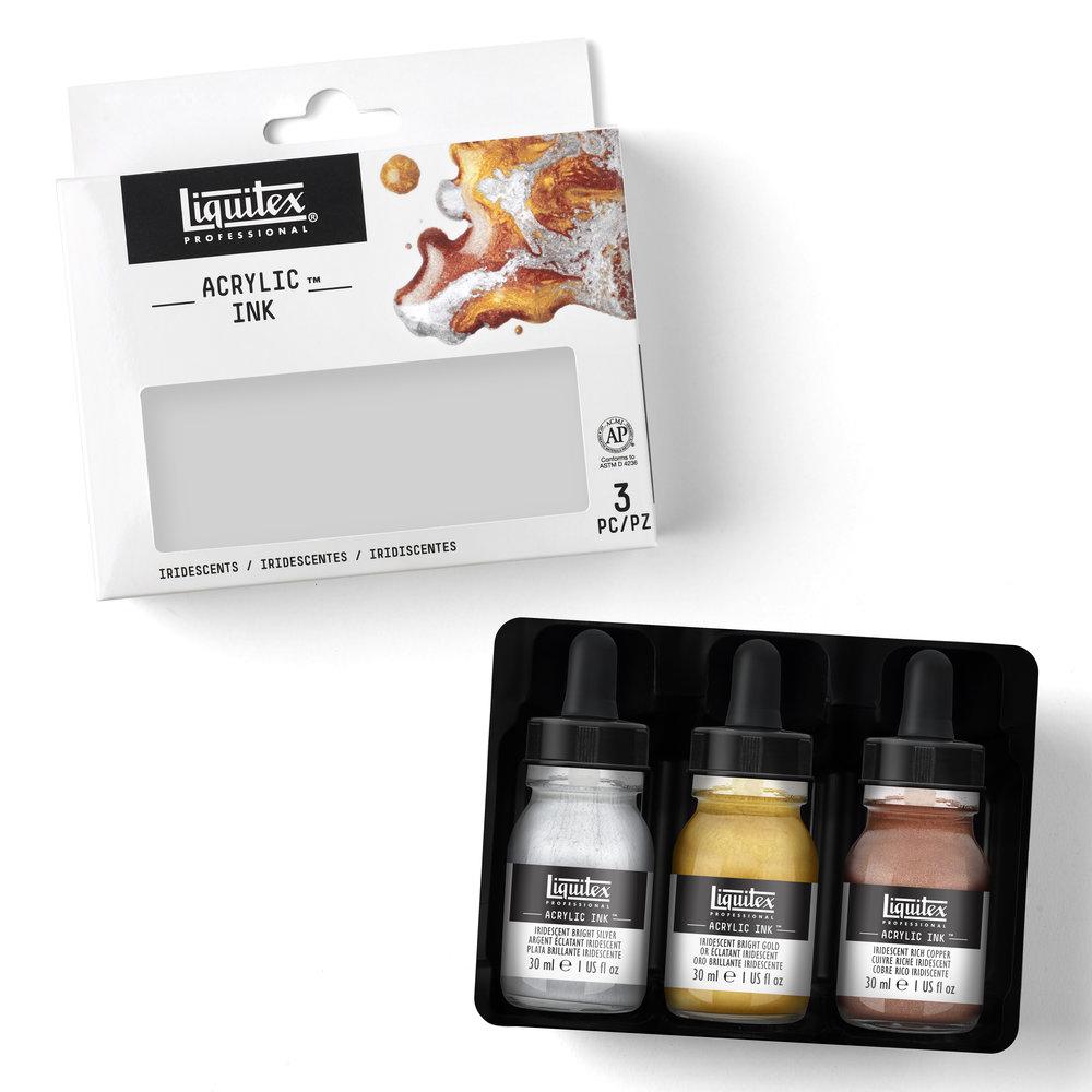 Liquitex Encre Acrylique Ink Pack 3 Couleurs Iridescentes