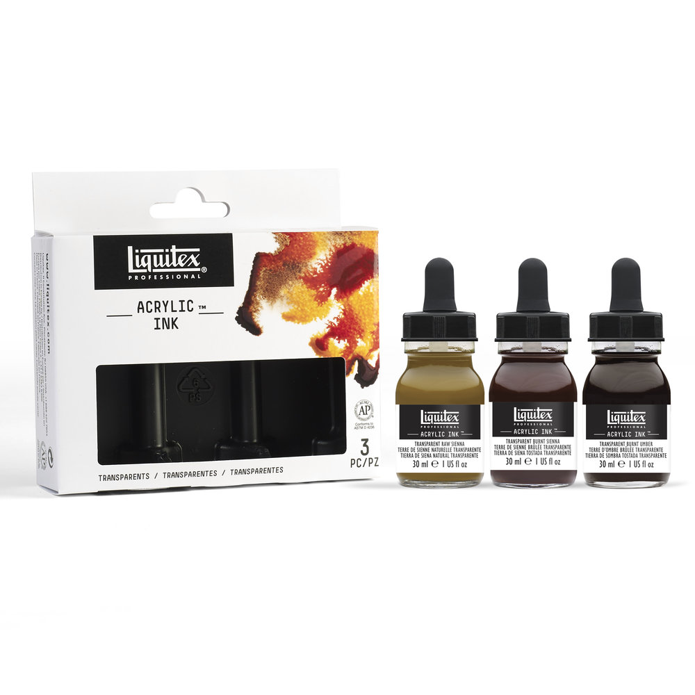 Liquitex Encre Acrylique Ink Pack 3 Couleurs Transparentes