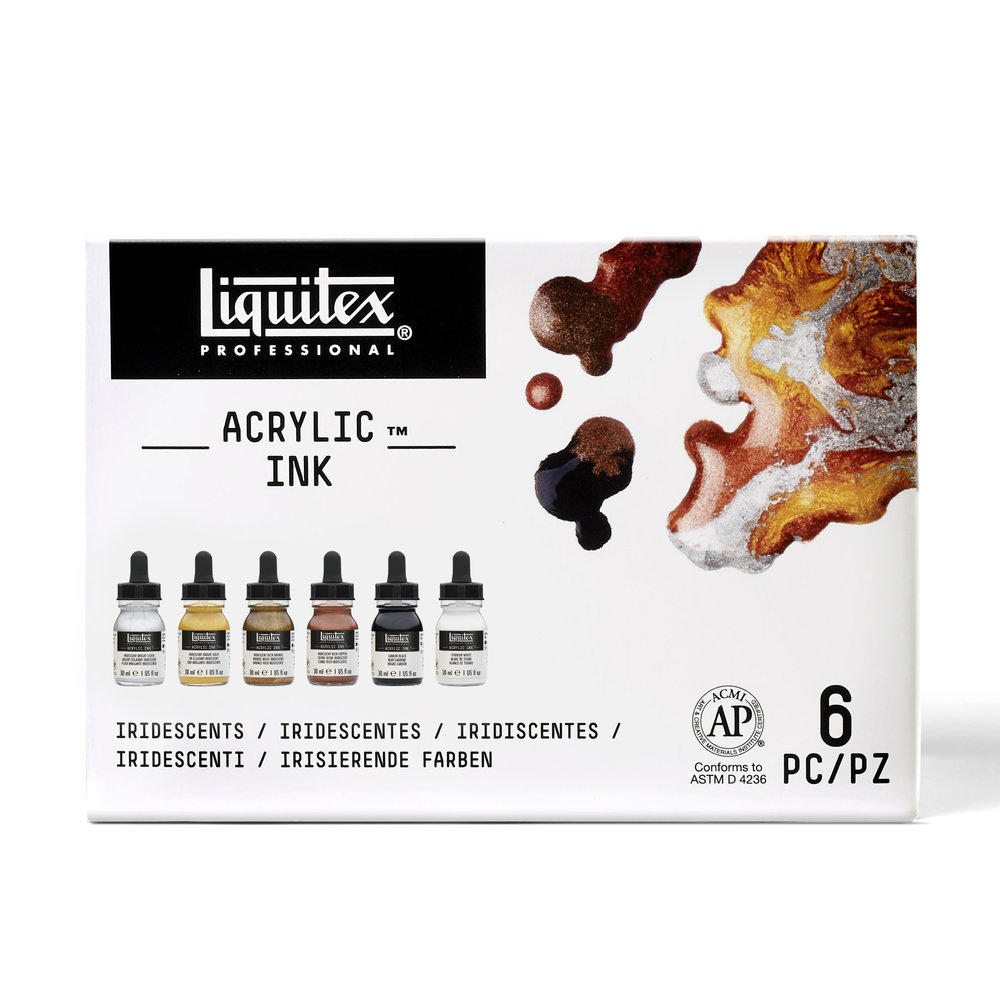 Liquitex Encre Acrylique Ink Set 6x30ml Couleurs Metalliques