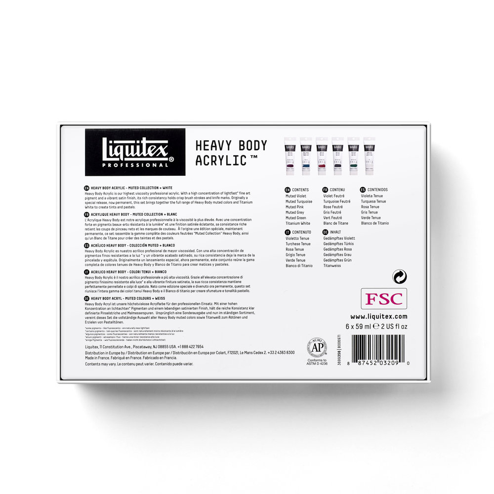 Liquitex Professional Heavy Body Set Collection Couleurs Feutrées + Blanc