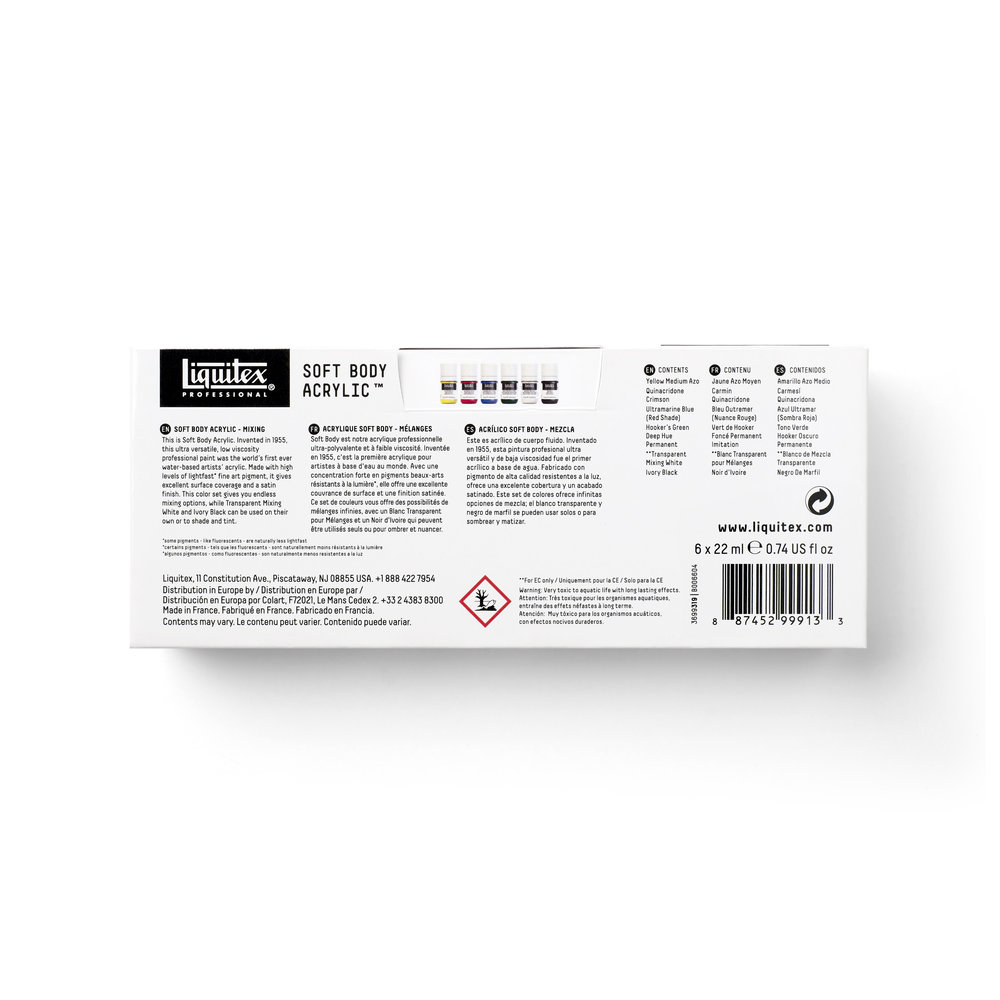 Liquitex Professional Soft Body Set 6x22ml Mixing