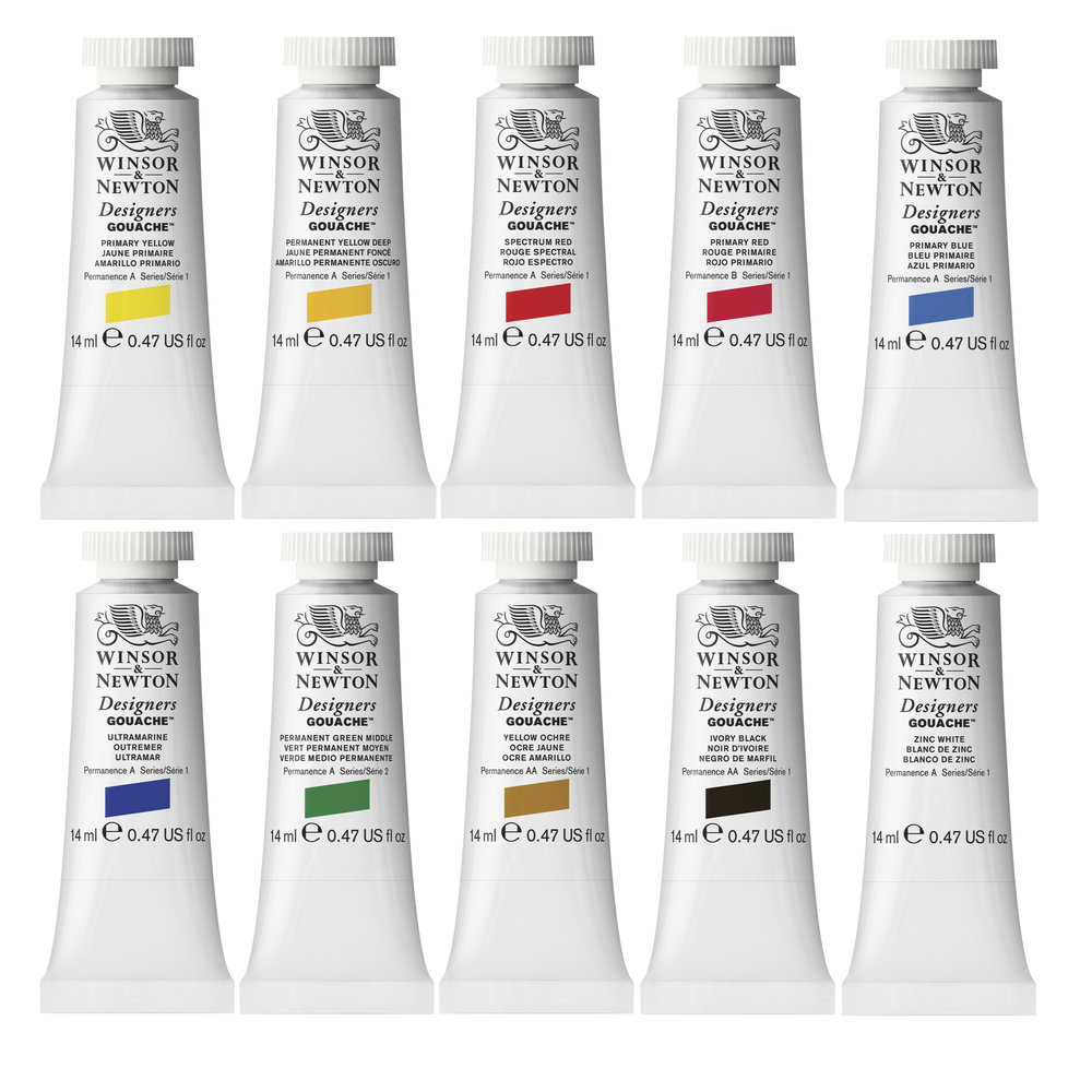Winsor & Newton Set Debutant Gouache Designer 14mlx10 Tubes