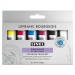 Lefranc Bourgeois Set de Gouache Linel Extra-Fine 6 Tubes Couleur Primaire
