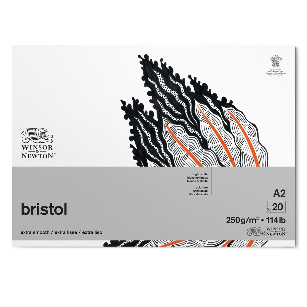 Winsor & Newton Papier Bristol Bloc 250g A2 20 Feuilles
