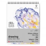 Winsor & Newton Papier Dessin Bloc Spirale Grain Fin 150g 27,9x35,6cm 25 Feuilles