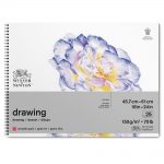 Winsor & Newton Papier Dessin Bloc Spirale Grain Fin 150g 45,7x61,0cm 25 Feuilles
