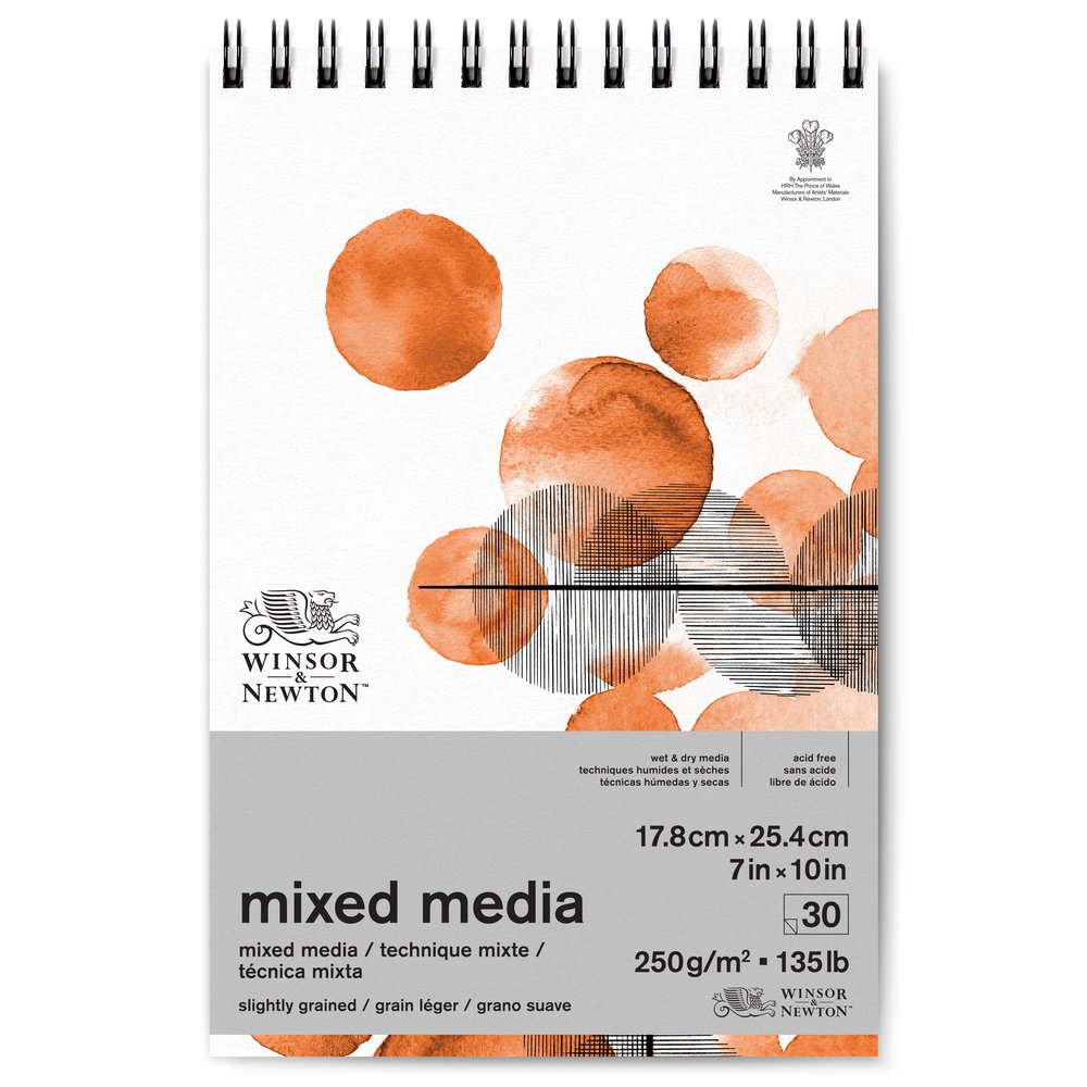 Winsor & Newton Papier Pour Technique Mixte Bloc Spirale 250g 17,8x25,4cm 30 Feuilles