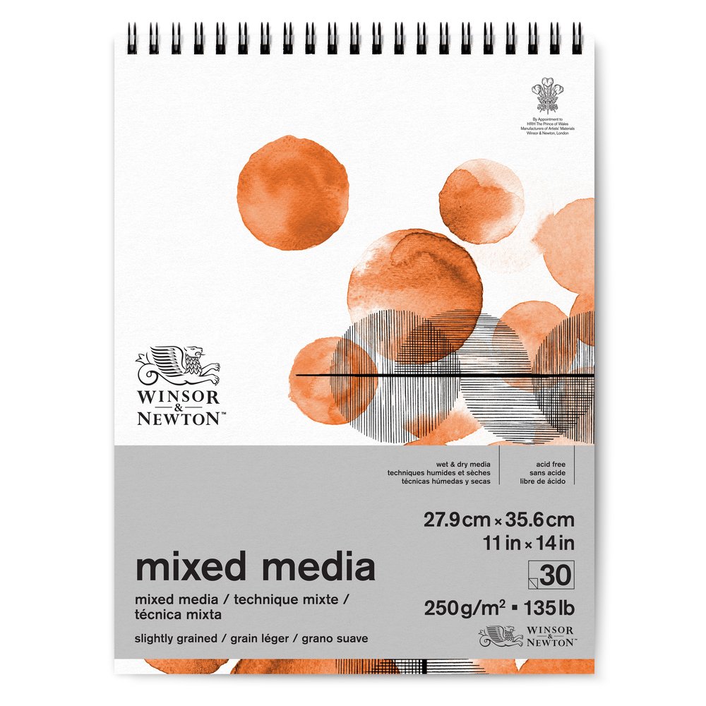Winsor & Newton Papier Pour Technique Mixte Bloc Spirale 250g 27,9x35,6cm 30 Feuilles