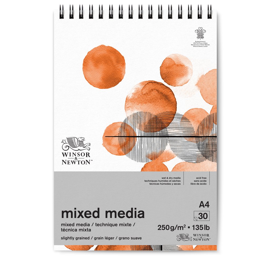 Winsor & Newton Papier Pour Technique Mixte Bloc Spirale 250g A4 30 Feuilles