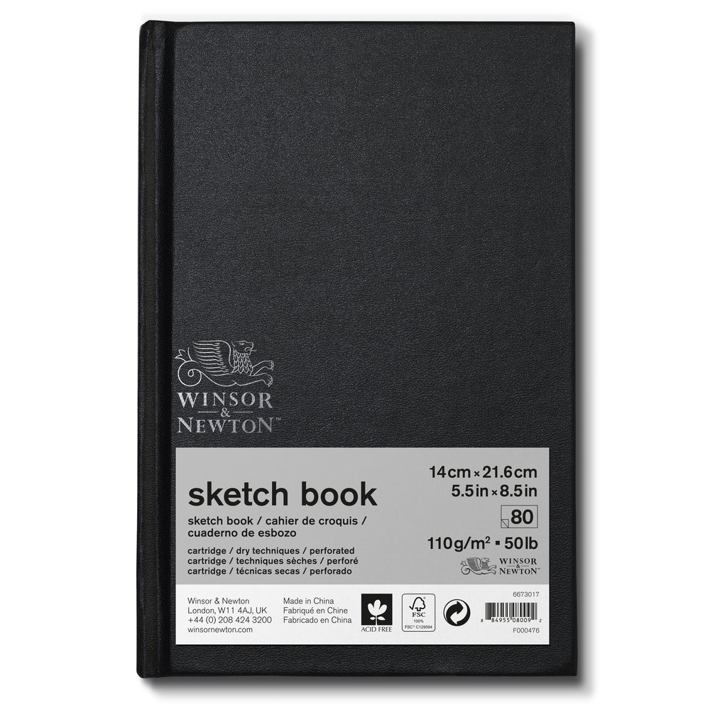 Winsor & Newton Papier Esquisse Cahier De Croquis Relie 110g 14x21,6cm 80 Feuilles