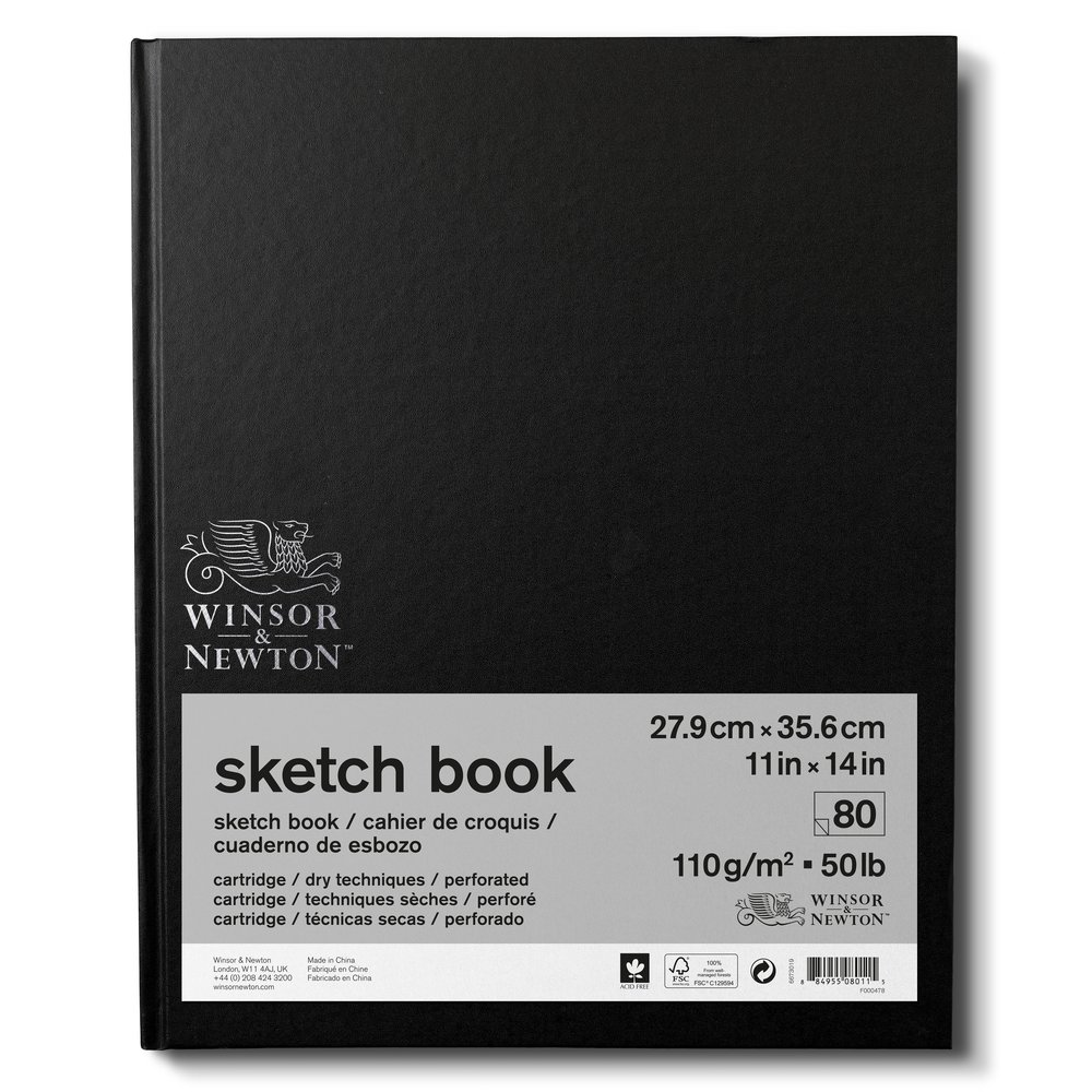 Winsor & Newton Papier Esquisse Cahier De Croquis Relie 110g 27,9x35,6cm 80 Feuilles