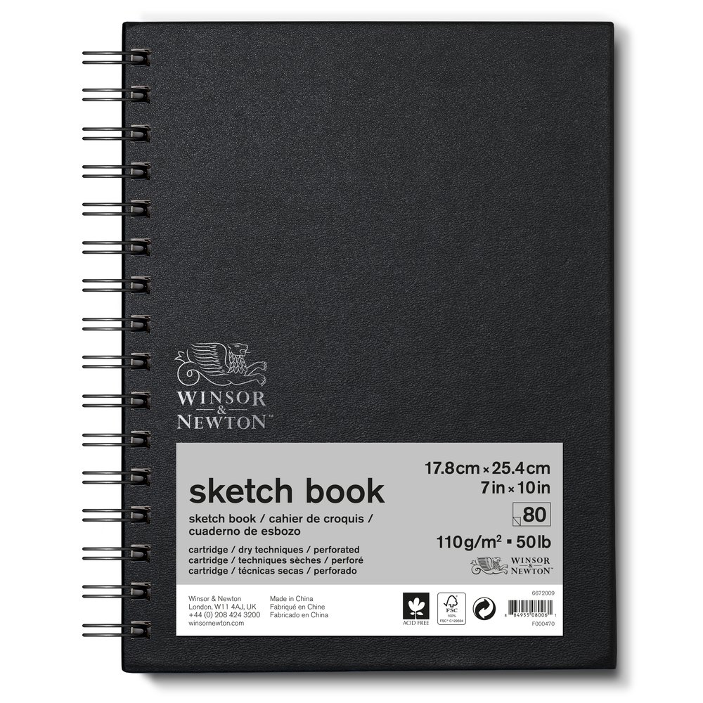 Winsor & Newton Papier Esquisse Cahier De Croquis Spirale 110g 17,8x25,4cm 80 Feuilles