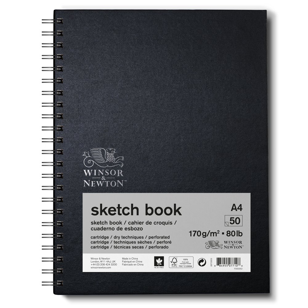 Winsor & Newton Papier Esquisse Cahier De Croquis Spirale 170g A4 50 Feuilles