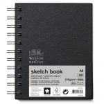 Winsor & Newton Papier Esquisse Cahier De Croquis Spirale 170g A6 50 Feuilles