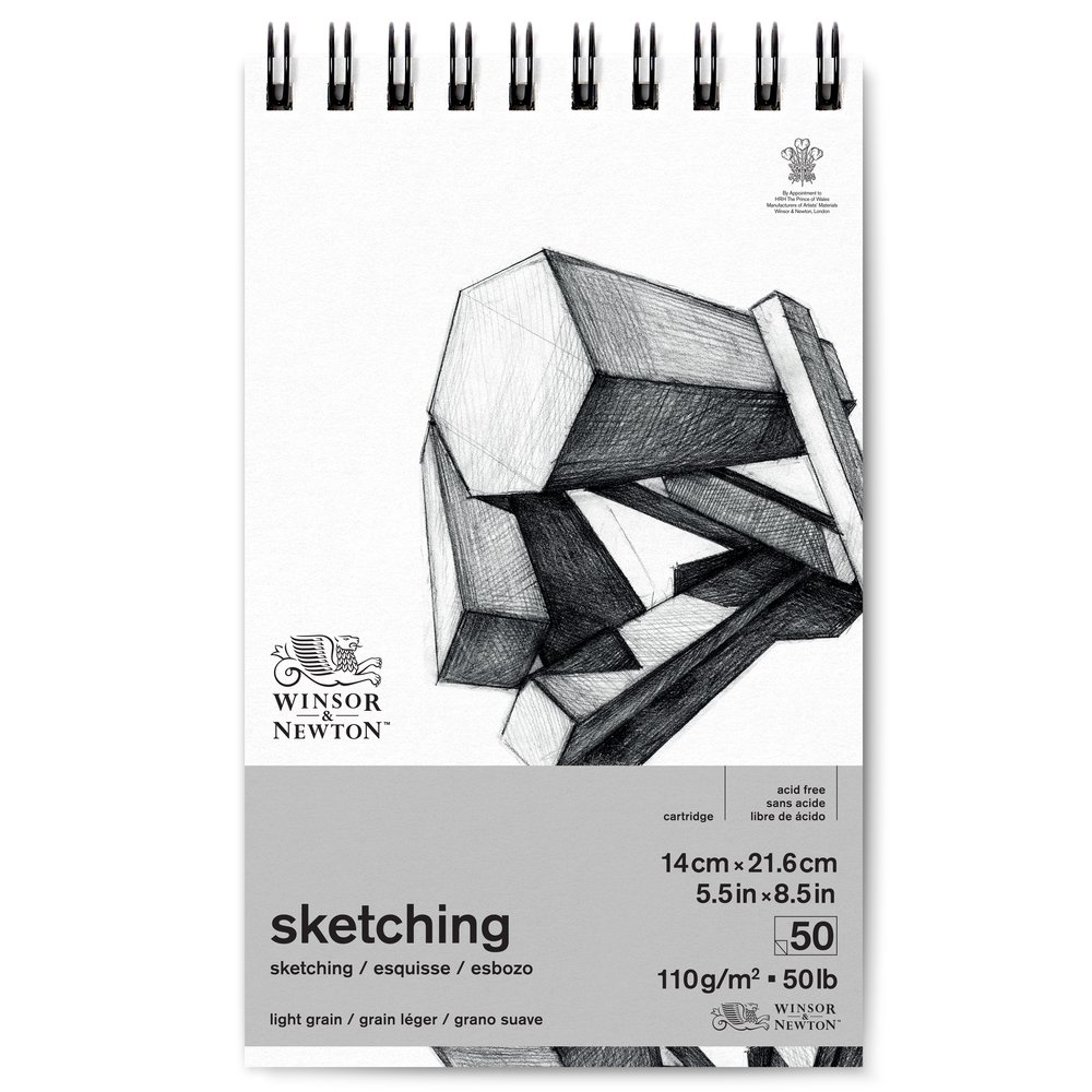 Winsor & Newton Papier Esquisse Bloc Spirale Extra Blanc 110g 14x21,6cm 50 Feuilles