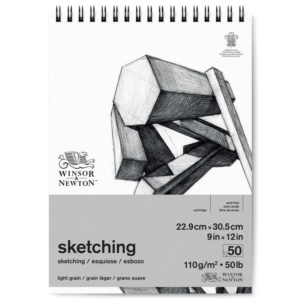 Winsor & Newton Papier Esquisse Bloc Spirale Extra Blanc 110g 22,9x30,5cm 50 Feuilles