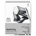 Winsor & Newton Papier Esquisse Bloc Spirale Extra Blanc 110g 27,9x35,6cm 50 Feuilles